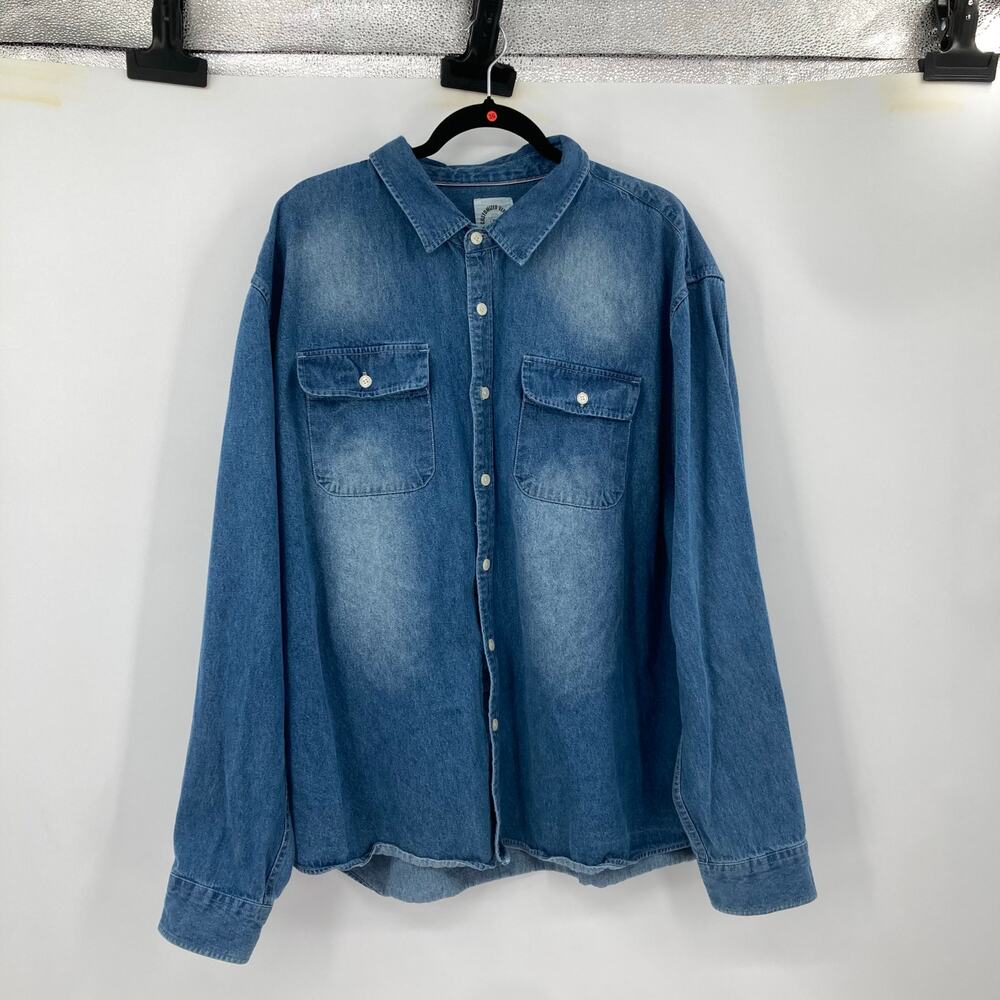 Dubinik Denim Western Pocket Long Sleeve Cotton Shirt Men’s 3X